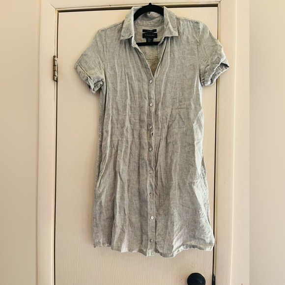 Tahari Dresses & Skirts - Tahari 100% Linen Preppy Tennis Minimalist Edwardian Button Front 90s Mini Dress